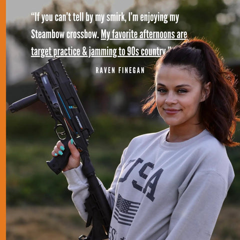Person holding AR-6 Stinger II Compact 6-Shot Repeating Crossbow Black For Stealth Hunting And Tactical Use