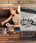Brown Leather Repair Kit For Furniture And Auto Interiors With Quick Drying Adhesive To Fix Scratches Tears Holes And Peeling
