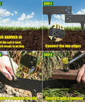 Installation steps for Metal Garden Edging For Landscaping 33 Ft Pack With Wrench And Gloves Included Easy Install Borders