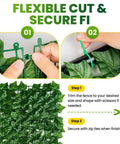 120 By 40 Inch Faux Ivy Privacy Fence Screen With A Reinforced Plastic Grid Base installation instructions shown
