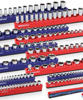 12 Piece Magnetic Socket Organizer Set For Quarter Inch, Three Eighths Inch, And One Half Inch Drive SAE And Metric