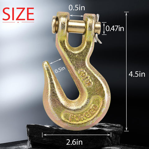 Three Eighths Inch Chain Hook Beefy Heavy Duty Grade Seventy Clevis Grab Hook For Trailer Towing Tow Chains Transport Use