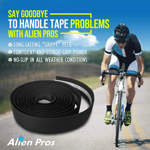 Grippy PU Handlebar Tape Set Of 2 Black For All Weather No Slip Ride Sweat Absorbing Frosted Skin Ultra Comfortable Wrap