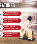 Beefy Top Post Battery Knife Disconnect Switch Isolator For Cars Boats Trucks Marine RVs ATV Camper 12V DC 200 Amp Blade Switch On Off Power Cutoff With Negative Post, shown with feature list.