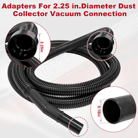 Two And A Quarter Inch Shop Vac Hose Extension, Ten Foot Cuff With 2.25 Inch Connection, Fits Most Major Brands Like Craftsman