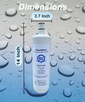 Heavy Duty Commercial Coffee And Ice Maker Replacement Water Filter 12 Pack 3.7" x 14" size shown with water droplets.