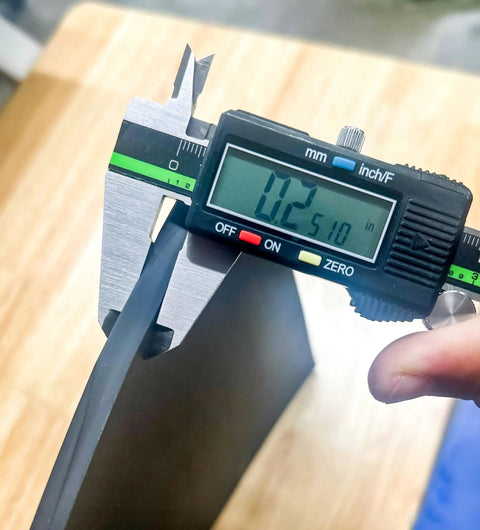 Quarter Inch Thick Black Thermoplastic Rubber Sheet 0.25 inches measured with caliper DIY ready heavy duty material