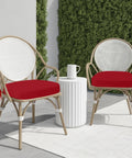 Outdoor Chair Cushions Set Of 2, 17x17 Thick D Shaped Patio Cushions Waterproof With Ties For Outdoor Dining Chairs on wicker seats