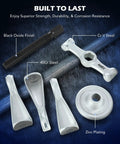 Universal Hub Puller Tool With Adjustable Legs For 7.6 Inch Bolt Circle, components labeled with material and finish details.
