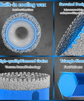 11-piece blue diamond hole saw drill bit set for tile; serrated, vacuum-brazed diamond grains