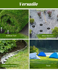 Pro Grade 50 Pack Landscape Fabric Stakes With Gaskets, 8 Inch Galvanized Spiral Turf Nails for grass, barriers, edging, tents