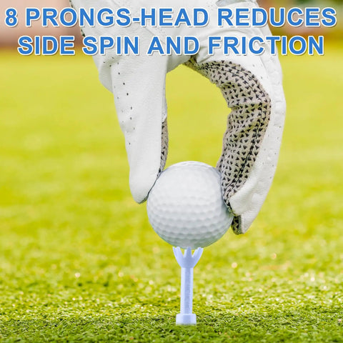Two Pack Adjustable Golf Tees For Driving Range And Golf Simulators, Reusable PU Tees With 2 Heights From 2.13 To 3.15 Inches