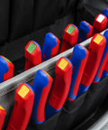 Ten Piece KNIPEXTEND ColorCode Clips Set With Red Blue Yellow Light Gray And Magenta For Quick Tool Identification On The Jobsite
