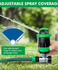 Hand adjusting Two Pack Gear Drive Sprinklers With Metal Spike Base, 5 Pattern Heavy Duty Garden Watering System for lawns.