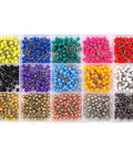 Super Dope 810 Piece Assorted Color Map Push Pins With Heavy Duty Stainless Steel Needles And Vivid Plastic Balls in a clear organizer.