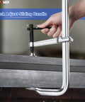 Heavy Duty F Clamp Set, 16 Inch Opening, 4.75 Inch Throat Depth, 2 Pack Weld Clamps, Forged Steel Construction in use