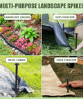 Heavy Duty Landscape Spikes 8 Inch Pack Of 100 For Weed Barrier And Paver Edging, Spiral Anchoring Stakes For Artificial Turf uses