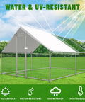 Large Metal Chicken Coop Walk In Poultry Cage With Water Resistant Roof And Anti UV Cover on green lawn
