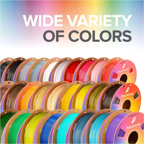 Wide variety of colored 3D printer filaments, including White 1.75mm PLA 3D Printer Filament, 1kg Spool.