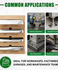 Pro Grade 301H Stainless Shim Stock Set showing 4 roll assortment, uses include machine alignment and maintenance.