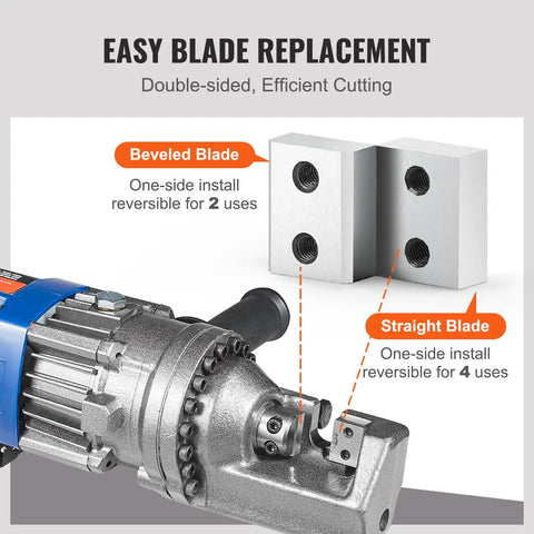 Dude, check out these bad-ass VEVor Electric Rebar Cutter Replacement Blades with bevel and straight blades for efficient cutting.