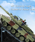 One Twenty Fourth Scale RC Tank With Smoke Lights and Sounds on slope showing 45-degree climbing angle and realistic effects