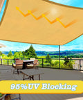 Heavy Duty UV Protection Shade Sail 10x13 Feet Beach Canopy installed on outdoor patio, showing curved design and UV blocking feature.