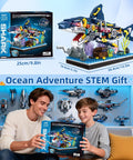 Semi Mechanical Shark Building Block Set With 499 Pieces For Ocean Landscape Creation, interactive tail swing, STEM gift display