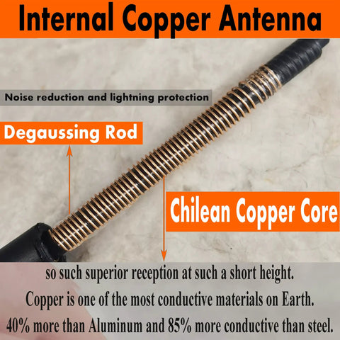Scion Compatible 7 Inch Rubber Antenna Mast Replacement With Copper Coil Weatherproof Durable Car Wash Proof Antenna For Scion iQ 2012 2015 xA 2004 2006 tC 2005 2016 showing internal copper coil detail