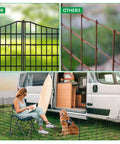 No Dig Decorative Outdoor Garden Fence With 12 Panels for Easy Yard Border and Pet Playpen, rustproof metal wire border
