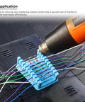 Hands Free Soldering Wire Holder Clamp Stand With Neo Magnets Base And Heat Resistant Silicone 9 Precision Slots In Use