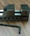 Beefy 2 By 5-1/2 Inch Tool Maker's Precision Screwless Vise 705-02 New Built From Tool Steel With Square And Parallel Accuracy To 0.0005 Inch, Jaw Width 2 Inches, Opening 2 Inches, Length 5-1/2 Inches, Heavy Duty Craft Bench Vise on table