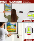 Two In One Stud Finder With Laser Level For Accurate Wall Scanning Rechargeable Pro Grade Stud Sensor With Built In Level Ideal DIY Home Improvement Tool For Locating Studs Pipes And Electrical Lines Quickly And Safely. Wall art alignment with horizontal and vertical laser lines