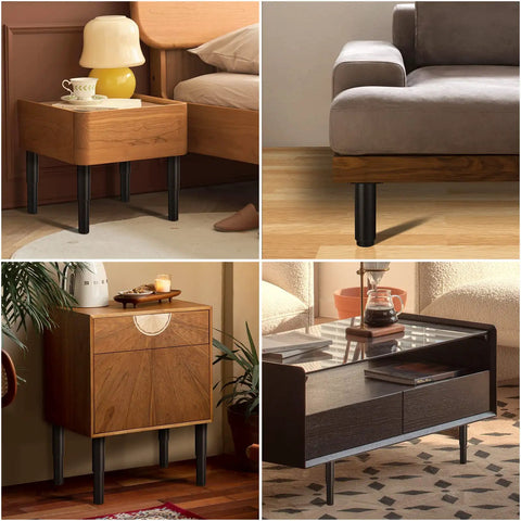 Rock Solid Metal Replacement Furniture Legs With Quick Five To Nine Inch Adjustable Height Range Badass Eight Hundred Pound Heavy Load Support For Couches And Beds Pair on various furniture pieces.