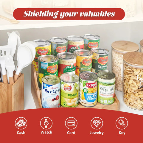 Hidden Can Safe Diversion Storage For Keys Cash Jewelry Cards And Coins Looks Like Real Corn Can on kitchen shelf