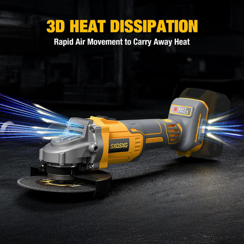 Beast Mode Brushless Cordless Angle Grinder 4.5 Inch For 20V Max Batteries Variable Speed Power Tool, 3D heat dissipation