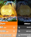 Outdoor Solar Globe Lights With 50 LED Crackled Glass Orbs Waterproof No Wiring Ground Lights at night, comparison with others
