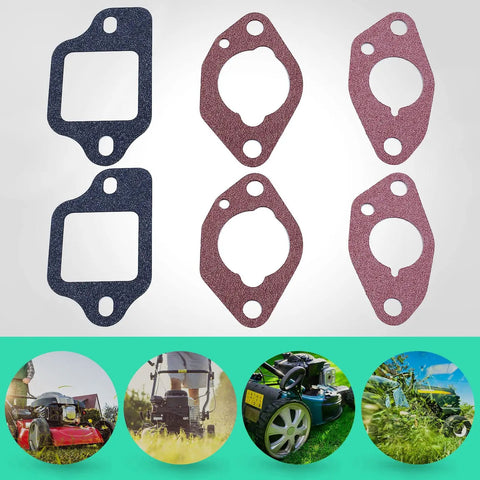 Honda Carburetor Gasket Kit For GCV Series Engines GCV160 GCV135 GCV190 GSV190 And Lawn Mower Models Like HRS216 HRT216 HRB216 HRR216 HRZ216 Top Notch Airtight Seal For Peak Performance And Long Lasting Durability featuring 6 gaskets for installation.