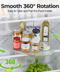 Lazy Susan Organizer For Refrigerator And Kitchen Turntable 14.56 Inch By 11 Inch Condiment Storage Fridge Organization