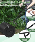 Lightweight 24 Inch Compost Spreader with U Shaped Handle and Durable Metal Mesh Basket Perfect for Spreading Topsoil Fertilizer