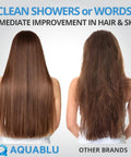 Comparison of hair after using Heavy Duty Shower Filter With Extra Replacement Cartridge For Hard Water And Chlorine Removal.