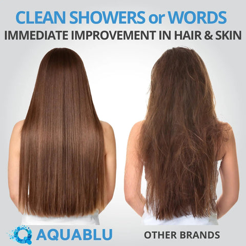 Comparison of hair after using Heavy Duty Shower Filter With Extra Replacement Cartridge For Hard Water And Chlorine Removal.