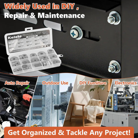 232Pcs Stainless Steel Fender Washers Set With 15 Size Varieties M3 M4 M5 M6 M8 M10 M12 Heavy Duty Flat Washers Kit for screws