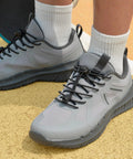 No Tie Shoelaces 2 Pack Elastic Bungee Laces With Adjustable Lock System For Kids And Adults Sneakers Perfect For Quick Slip On And Off Everyday Gym Golf Trail Run Black On Black on gray sneakers