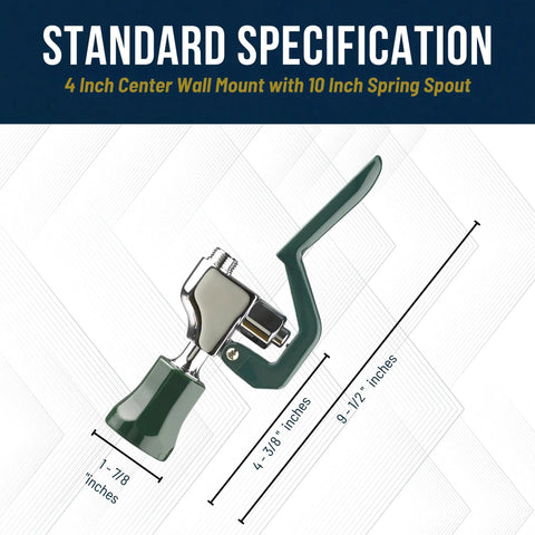 Royal Series Pre-Rinse Spray Head Valve for Efficient Cleaning, ergonomic grip, 1.15 GPM flow, green, size specifications