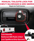 Heavy Duty Manual Tailgate Lock For Chevy Silverado And Gmc Sierra 1999 To 2007 with key slot on truck tailgate handle.