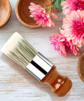 Durable Horsehair Bristle Brush For Gentle Leather And Wood Treatment straight up premium wax applicator on wooden surface with flowers
