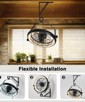 23 Inch Wall Mounted Fan With Light And Remote App Control, 6 Speeds, Quiet Operation, Dimmable 3 CCT Light, Timer, 360 Degree Tilt