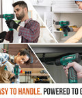 People using Do-It-All 110-Piece Cordless Drill And Driver Kit With Portable Case, 8V USB Power, Includes Drill Bits, Sockets