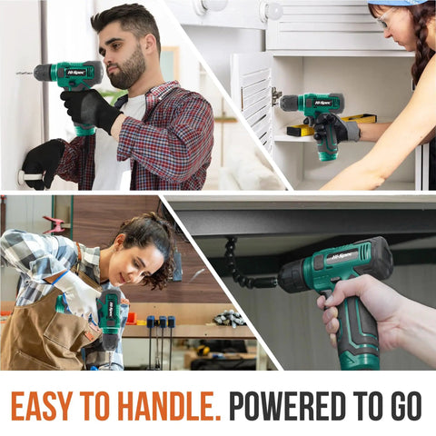 People using Do-It-All 110-Piece Cordless Drill And Driver Kit With Portable Case, 8V USB Power, Includes Drill Bits, Sockets